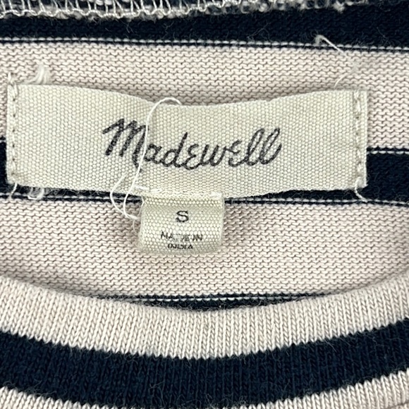 Madewell Ivory/Navy Stripped Long Sleeve Sz:Small - Picture 4 of 7